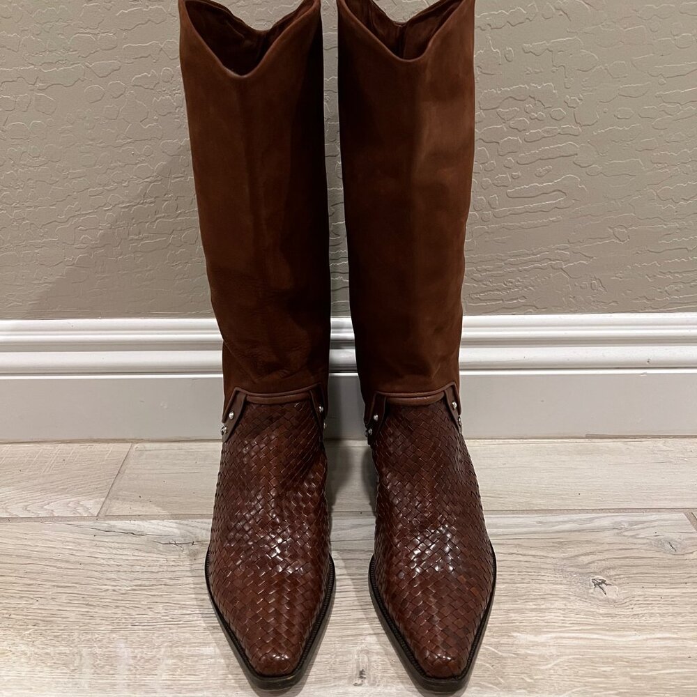 Via Spiga Cognac Brown Suede Boots 7.5